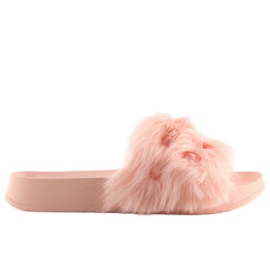 Pink S37 pink hjemmesko med pels lyserød