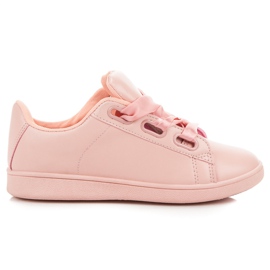 Pink sneakers med et bånd lyserød