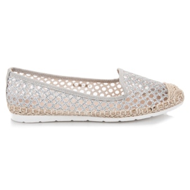 Vinceza Gennembrudte Ballerina Espadriller grå