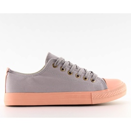 Grå / lyserød GRY / PINK kvinders sneakers