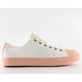 Hvidrosa WHITE / PINK kvinders sneakers lyserød