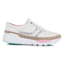 Kylie Sneakers med snøre, espadriller brun grå