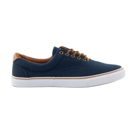 American Club Marineblå sneakers bundet 18-65 brun marine blå