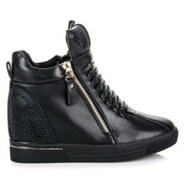Sorte sneakers med lynlås