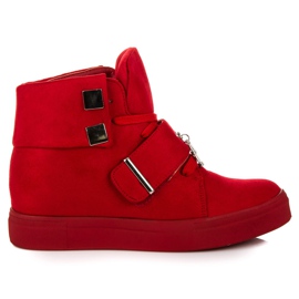 Seastar Sneakers med kile i ruskind rød