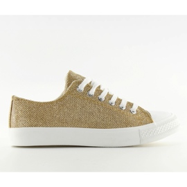 Guld dame sneakers T-1717 Guld gylden