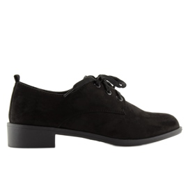 Dame loafers snøret sort Nc138