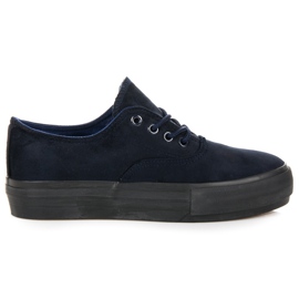 L&H Bundet sneakers på platformen blå