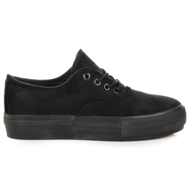 L&H Sneakers med snøre på platformen sort