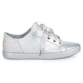 L&H Sneakers bundet med et bånd grå