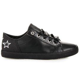 L&H Sneakers bundet med et bånd sort