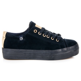 Tony Velour sneakers på platformen blå