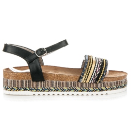 Kylie Flade sandaler med mønster sort