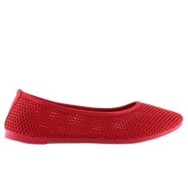 Rød mesh ballerinaer JX56 Rød