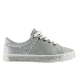 Grå blank grå damesneakers BL125 Grå