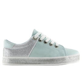 Blå blanke damesneakers BL125 Blå grå