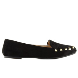 Sorte dame loafers med nitter sort 1388 Sort