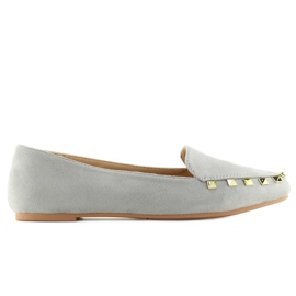 Dame loafers med grå 1388 Grå nitter