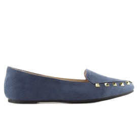 Dame loafers med marineblå 1388 Navy nitter marine blå