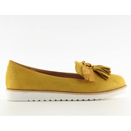 Dame loafers med frynser gul 7214 Gul