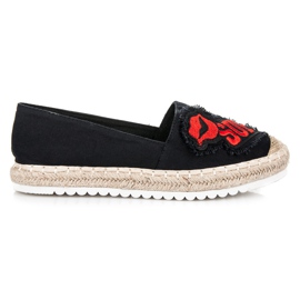 Espadriller med lapper sort
