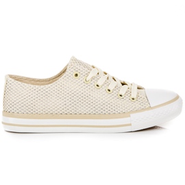L&H Stilfulde damesneakers brun