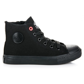 New Age Børnesneakers med lynlås sort