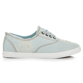 Seastar Denim sneakers med snøre blå