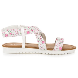Vinceza Sandaler med blomster hvid