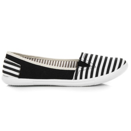 Stribede slipons sort