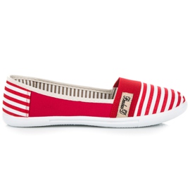 Ribbede sneakers rød