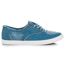 Seastar Denim sneakers med snøre blå