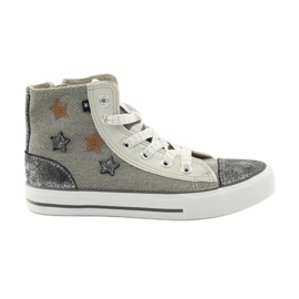 Børns sneakers bundet i grå stjerner 374068 Big Star