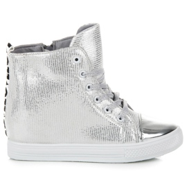 Sølv wedge sneakers grå