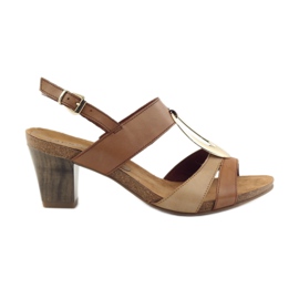 Caprice sandaler damesko med dekoration 28307 brun gul