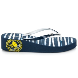 Mckeylor Stribede kile-flip-flops blå