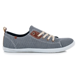 Stribede sneakers blå