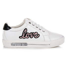Vices Elsker sneakers med snøre hvid lyserød