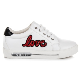 Vices Elsker sneakers med snøre hvid rød