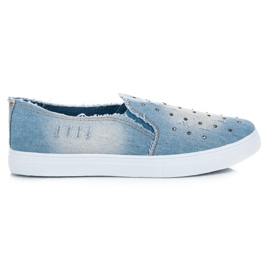 Bella Paris Tag denim-sneakers på blå