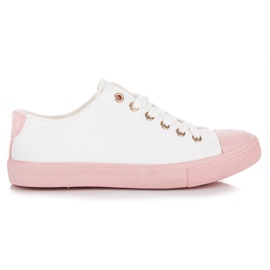 Hvide og lyserøde sneakers
