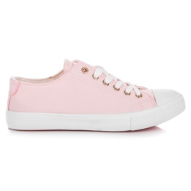 Pink og hvide sneakers lyserød