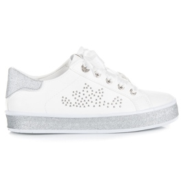 Glitter sneakers med et bånd hvid
