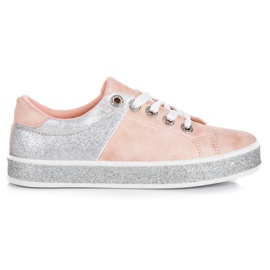 Seastar Pink sneakers med binding lyserød