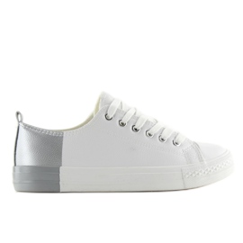 Tofarvede hvide sneakers BK378 Hvid / Sølv