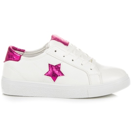 Bundne sneakers med en stjerne hvid
