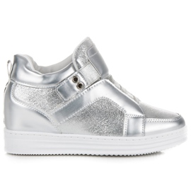 Muto Velcro sølv sneakers grå