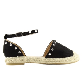 Sorte 99-26 sorte espadriller med nitter