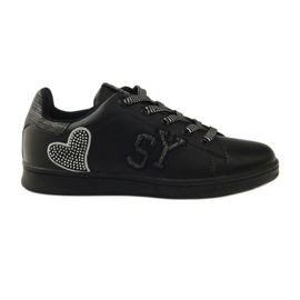 American Club American heart sneakers med læder indersål grå sort