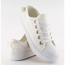 Sneakers til kvinder med sløjfe 8935- Ii Gat hvid